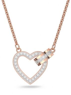 Swarovski Rose Gold Heart Pendant with Crystal Rings